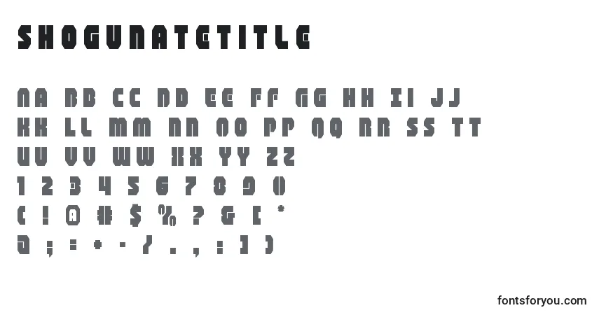 Czcionka Shogunatetitle (140807) – alfabet, cyfry, specjalne znaki
