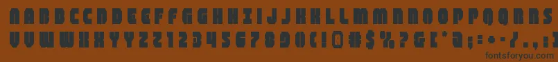 Weitere Informationen zur shogunatetitle-Schriftart shogunatetitle-Schriftart – Schwarze Schriften auf braunem Hintergrund