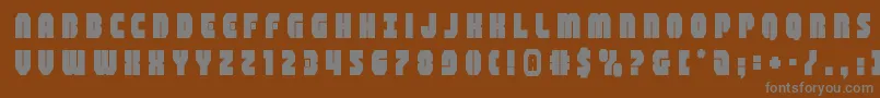 shogunatetitle-fontti – harmaat kirjasimet ruskealla taustalla