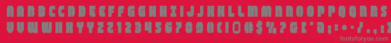 shogunatetitle-fontti – harmaat kirjasimet punaisella taustalla