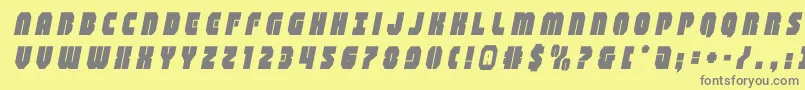 Fonte shogunatetitleital – fontes cinzas em um fundo amarelo