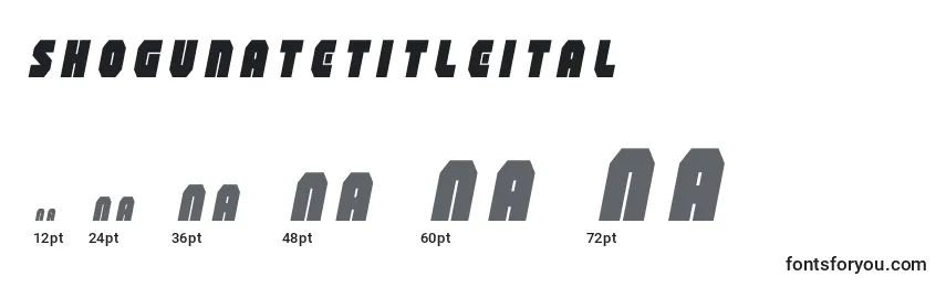 Размеры шрифта Shogunatetitleital
