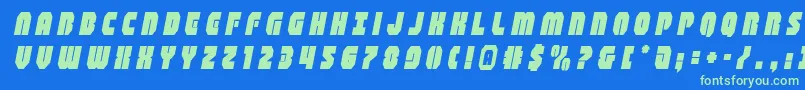 shogunatetitleital Font – Green Fonts on Blue Background