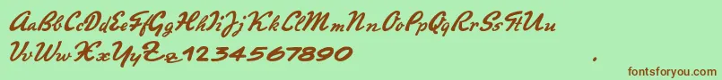 PromotionScript Font – Brown Fonts on Green Background