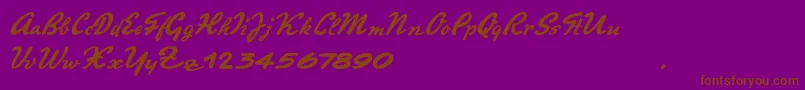 Fonte PromotionScript – fontes marrons em um fundo roxo