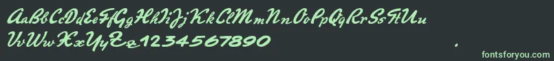 PromotionScript Font – Green Fonts on Black Background