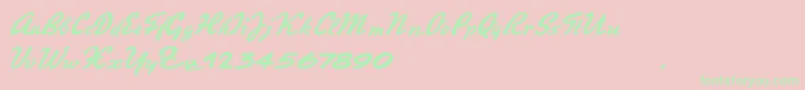 PromotionScript Font – Green Fonts on Pink Background