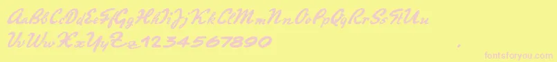 PromotionScript Font – Pink Fonts on Yellow Background