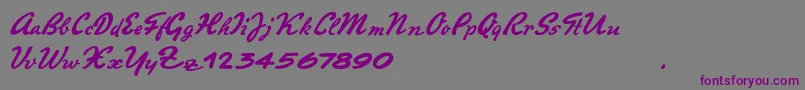 PromotionScript Font – Purple Fonts on Gray Background