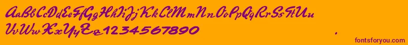 Шрифт PromotionScript – фиолетовые шрифты на оранжевом фоне