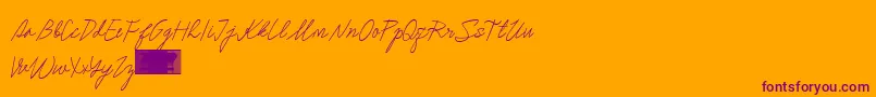 Sholeha-Schriftart – Violette Schriften auf orangefarbenem Hintergrund