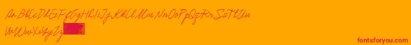 Sholeha-Schriftart – Rote Schriften auf orangefarbenem Hintergrund