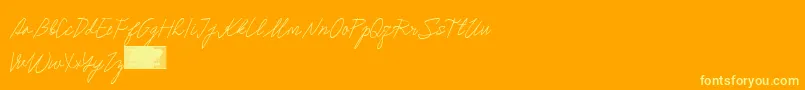 Sholeha-Schriftart – Gelbe Schriften auf orangefarbenem Hintergrund