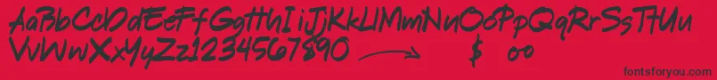 ShookenDemo Font – Black Fonts on Red Background