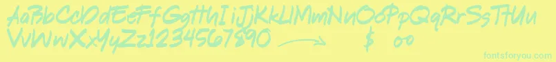 ShookenDemo Font – Green Fonts on Yellow Background