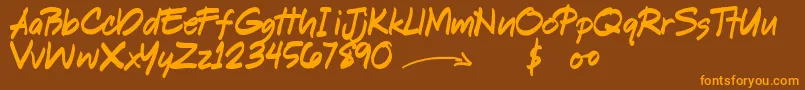 ShookenDemo Font – Orange Fonts on Brown Background