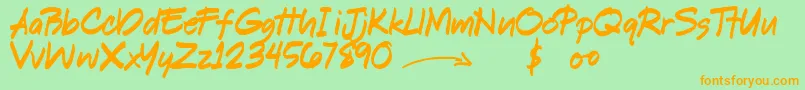 ShookenDemo Font – Orange Fonts on Green Background