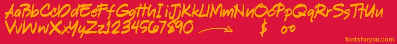 ShookenDemo Font – Orange Fonts on Red Background