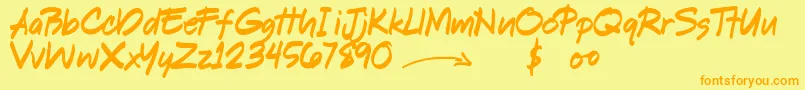 ShookenDemo Font – Orange Fonts on Yellow Background