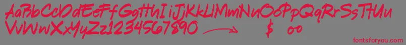 ShookenDemo-Schriftart – Rote Schriften auf grauem Hintergrund