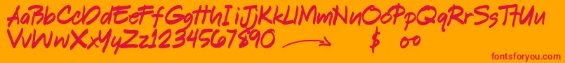 ShookenDemo Font – Red Fonts on Orange Background