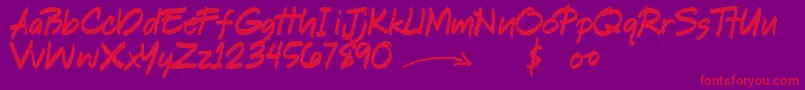Шрифт ShookenDemo – красные шрифты на фиолетовом фоне