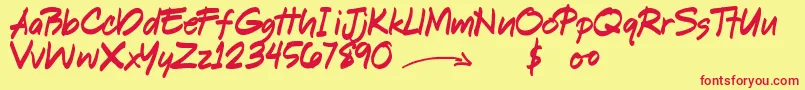 ShookenDemo Font – Red Fonts on Yellow Background