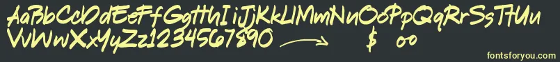 ShookenDemo Font – Yellow Fonts on Black Background