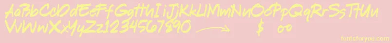 ShookenDemo Font – Yellow Fonts on Pink Background