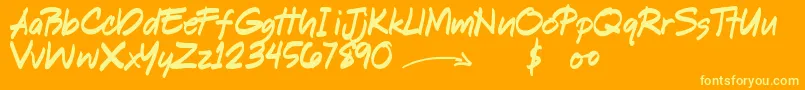 ShookenDemo Font – Yellow Fonts on Orange Background