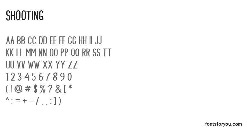 Шрифт SHOOTING (140814) – алфавит, цифры, специальные символы