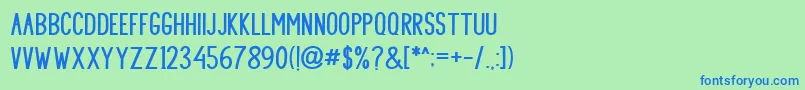 SHOOTING Font – Blue Fonts on Green Background
