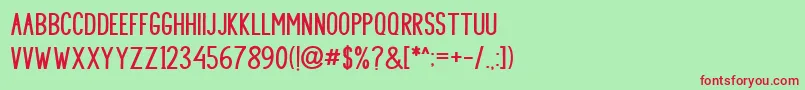 SHOOTING Font – Red Fonts on Green Background