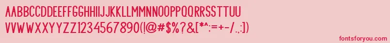 SHOOTING Font – Red Fonts on Pink Background