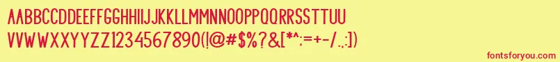 SHOOTING Font – Red Fonts on Yellow Background