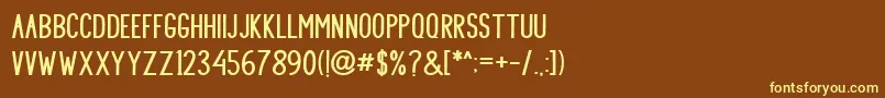 SHOOTING Font – Yellow Fonts on Brown Background