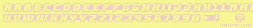 ShoottoKill-Schriftart – Rosa Schriften auf gelbem Hintergrund