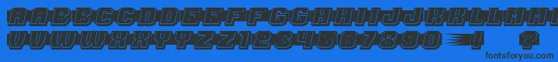 ShoottoKillFilled Font – Black Fonts on Blue Background