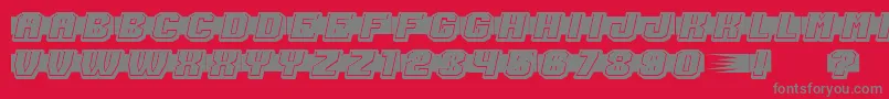フォントShoottoKillFilled – 赤い背景に灰色の文字