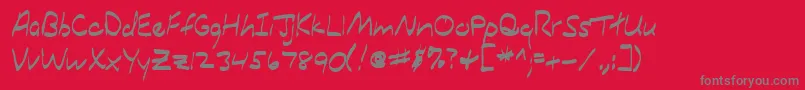 フォントShoppingEveryday Regular – 赤い背景に灰色の文字