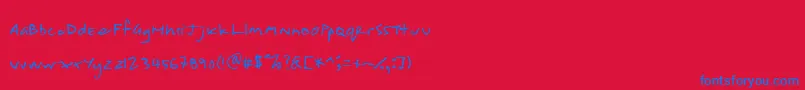 shoppinglist Font – Blue Fonts on Red Background