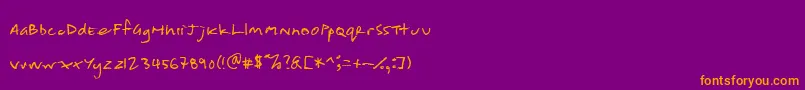 shoppinglist Font – Orange Fonts on Purple Background