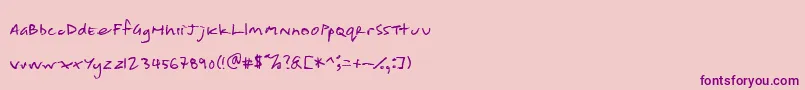 shoppinglist Font – Purple Fonts on Pink Background