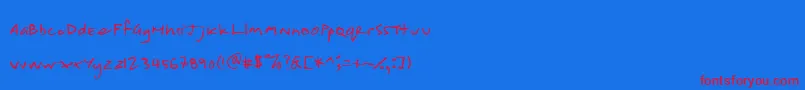 shoppinglist Font – Red Fonts on Blue Background