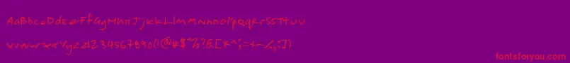 shoppinglist Font – Red Fonts on Purple Background