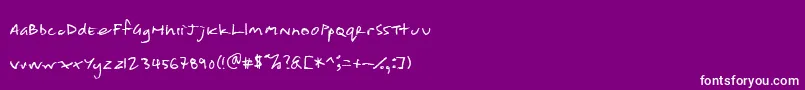 shoppinglist-Schriftart – Weiße Schriften auf violettem Hintergrund