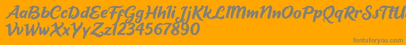 Short Baby Font – Gray Fonts on Orange Background