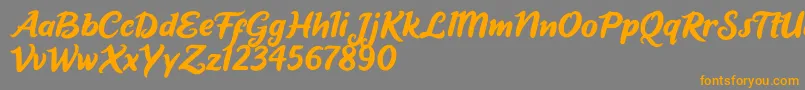 Short Baby Font – Orange Fonts on Gray Background