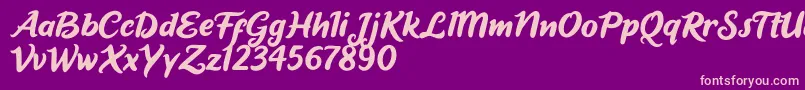 Short Baby Font – Pink Fonts on Purple Background