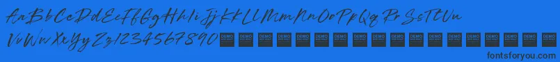 Short Circuit   Demo Font – Black Fonts on Blue Background